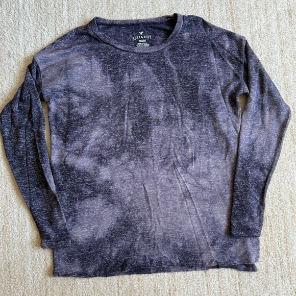 American Eagle Tie Dye Soft & Sexy Plush Grey Size XS Casual Comfy - Picture 10 of 10